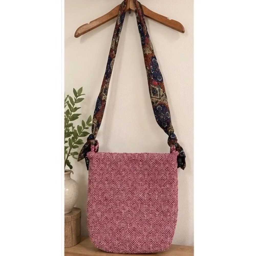 Funky Mae Handmade Boho Tapestry Bag OOAK Crossbody Scarf Strap Made in Italy